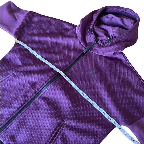 Puma Zip up hooded jacket fleece lined Plum size medium - Picture 12 of 16